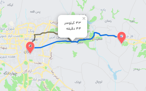 مسیر حمل بار پردیس - تهران