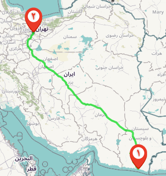 مسیر حمل بار از چابهار به تهران