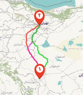 مسیر حمل بار از لنجان به تهران