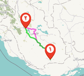 مسیر حمل بار از لارستان به شیراز